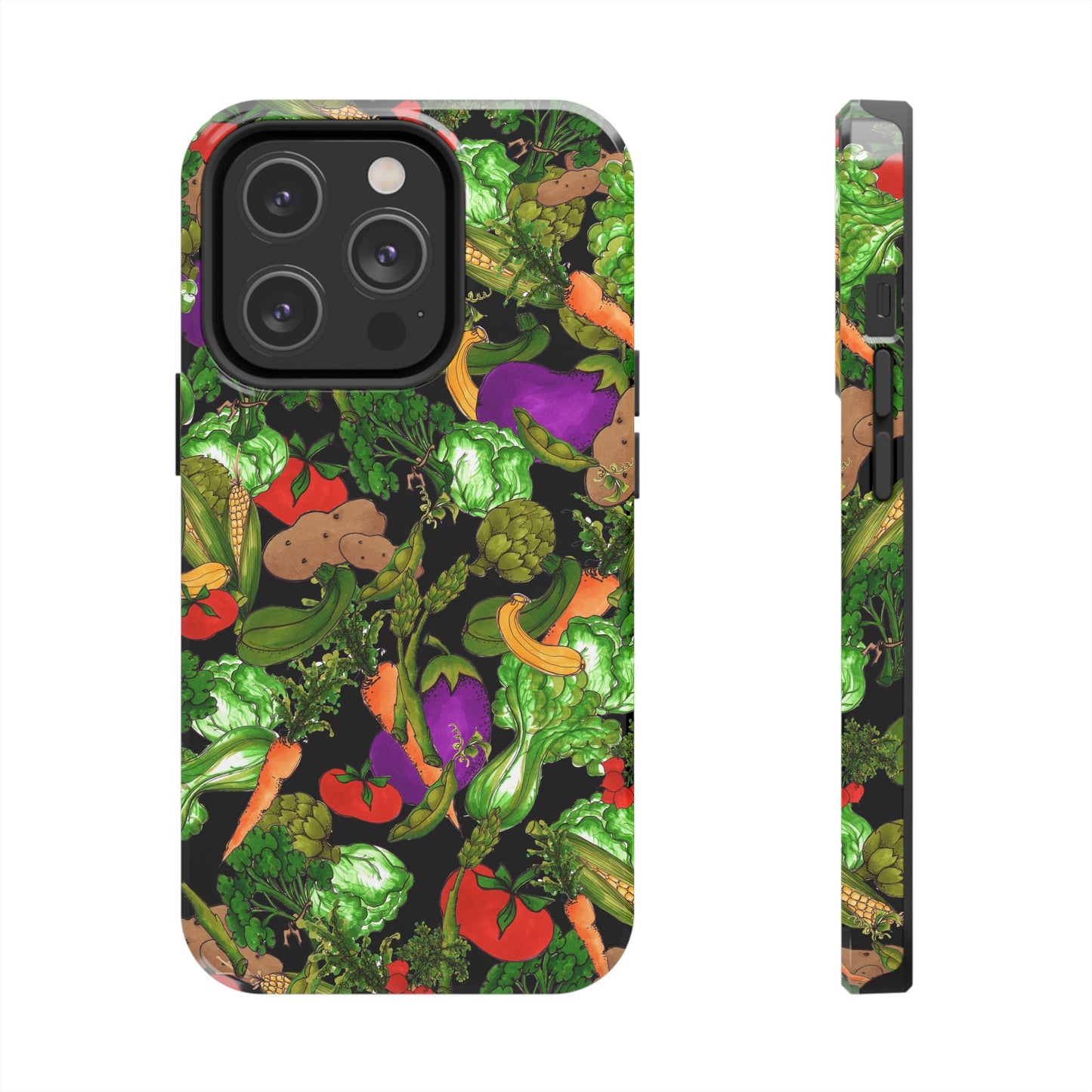 Veggie Jungle Black Phone Case