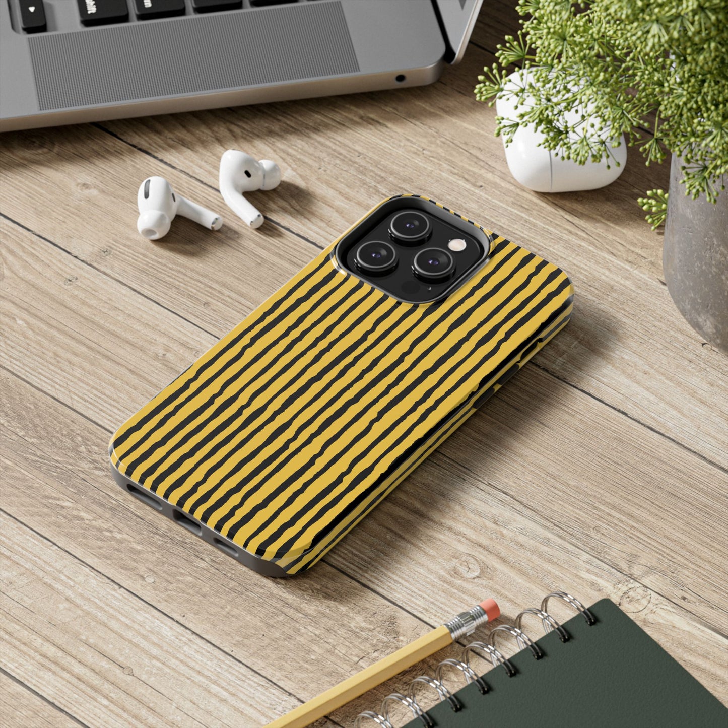 Sorta Stripe Yellow / Black Phone Case
