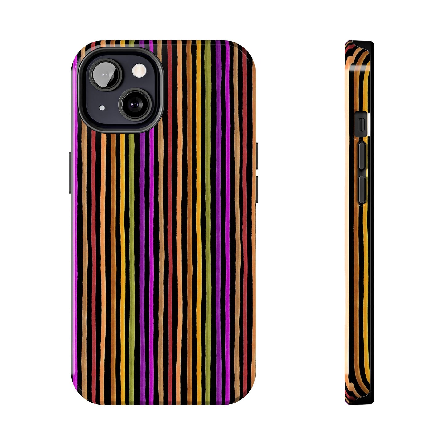 Spice Stripe Black Phone Case