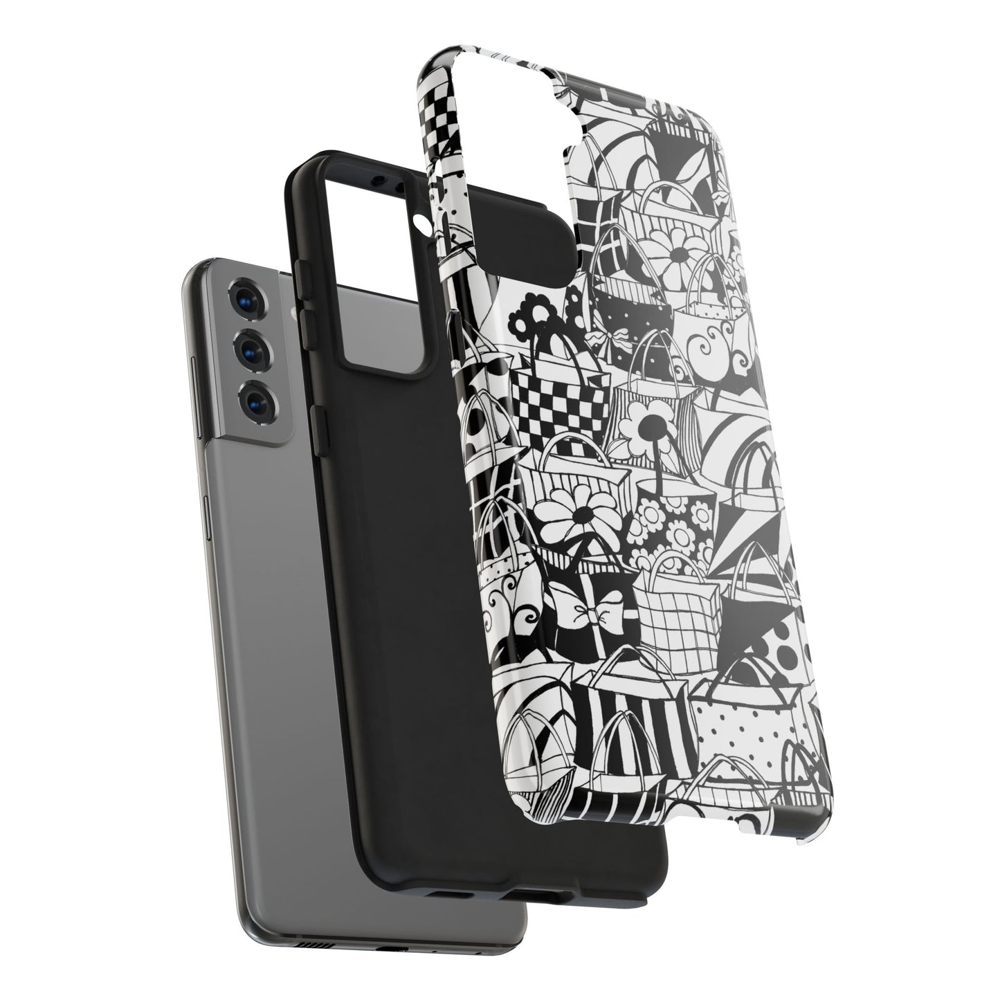 Totally Black / White Phone Case