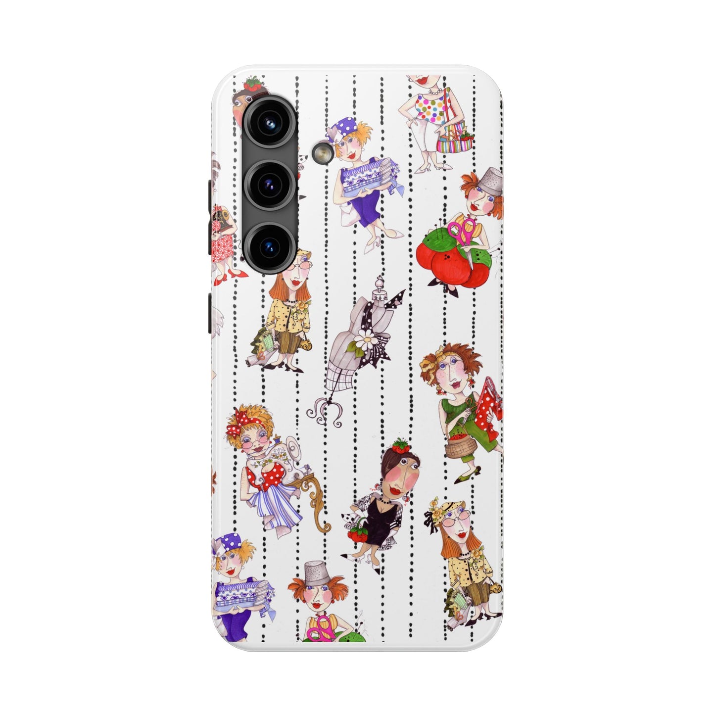 Sewphisticates White / Black Stripe Phone Case