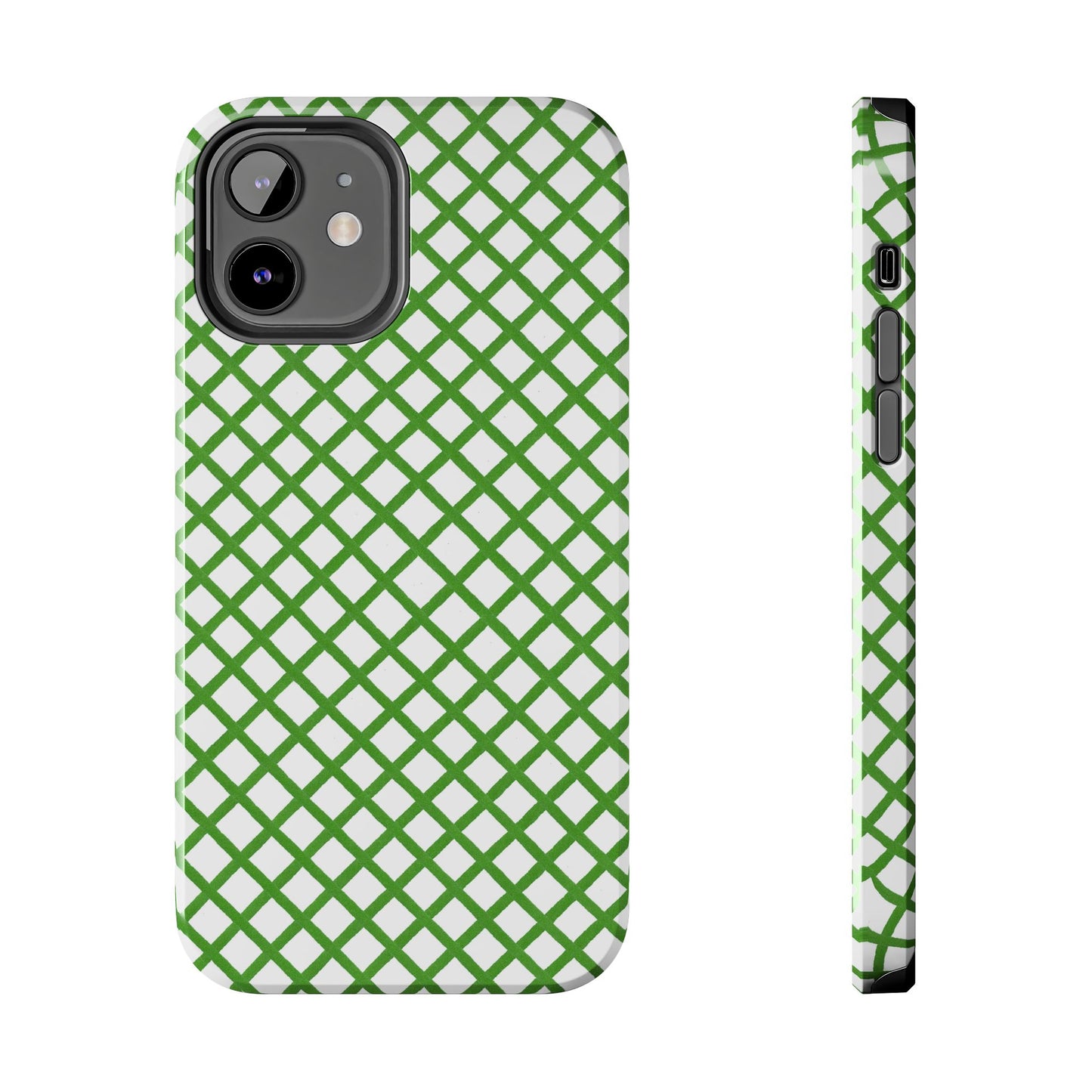 Trellis White / Green Phone Case