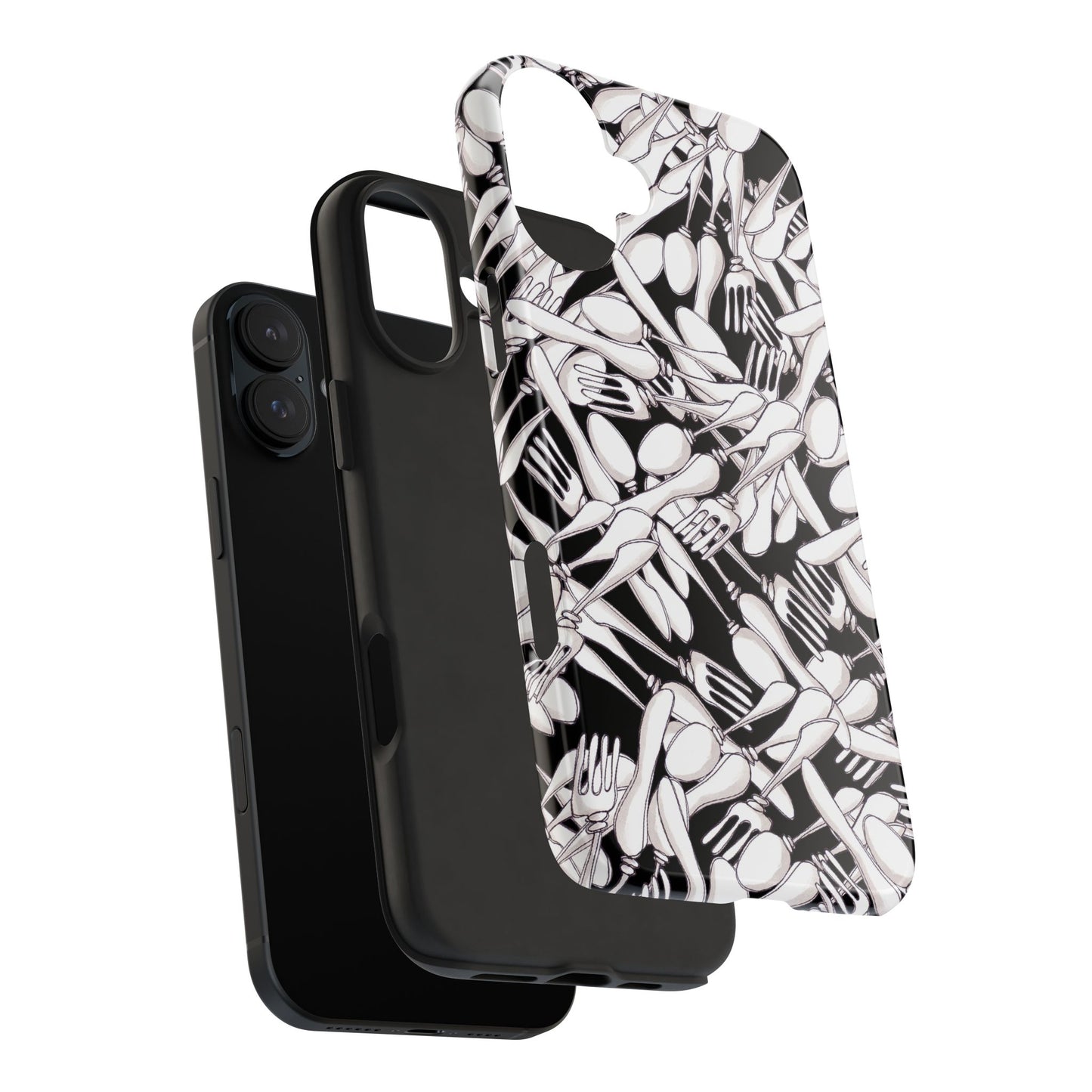 Silverware Wars Black Phone Case