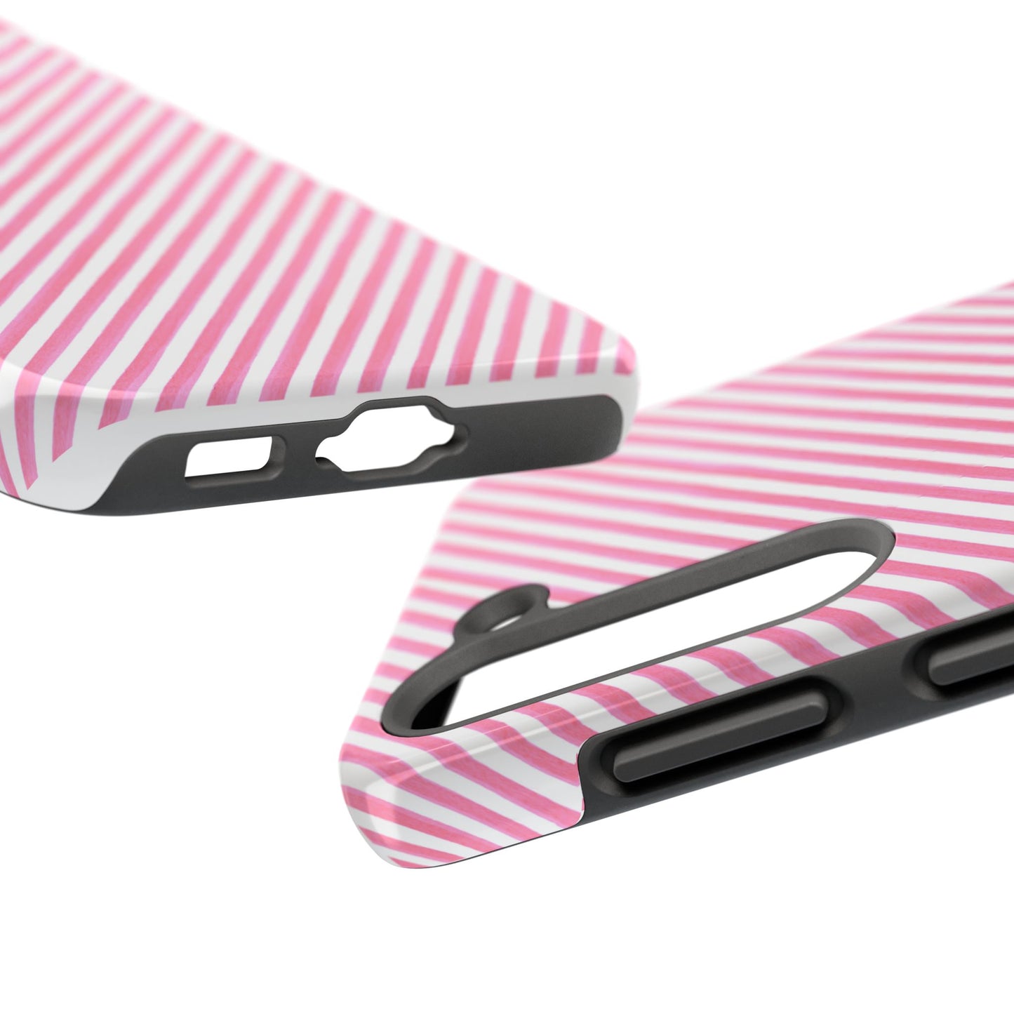 Bias Stripe Pink / White Phone Case