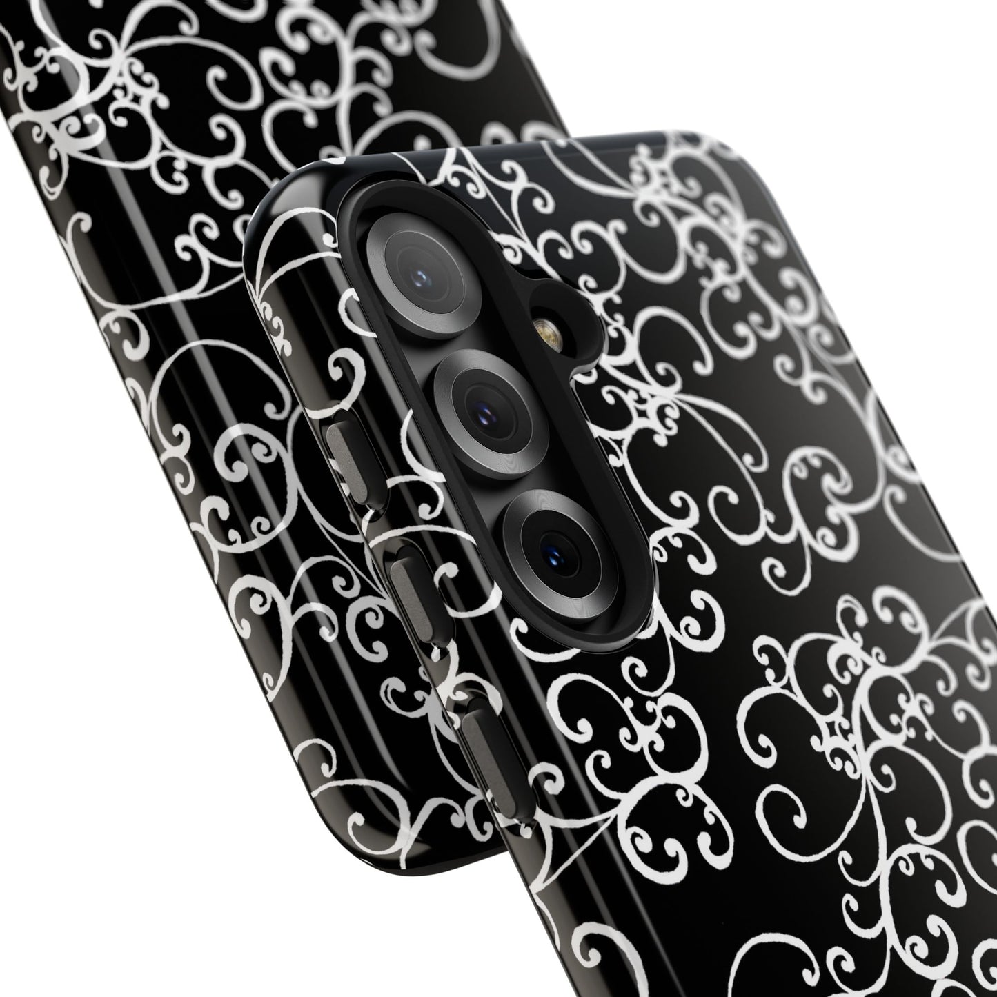 Elegant Scroll Black / White Phone Case