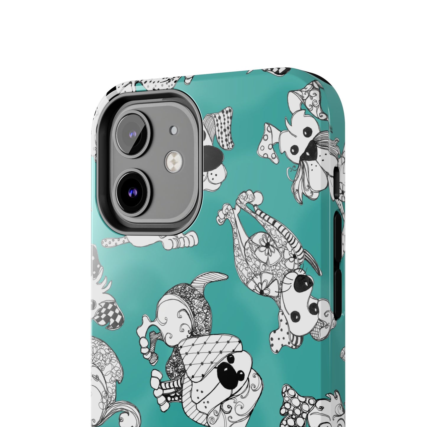 Doodle Dogs Turquoise Phone Case