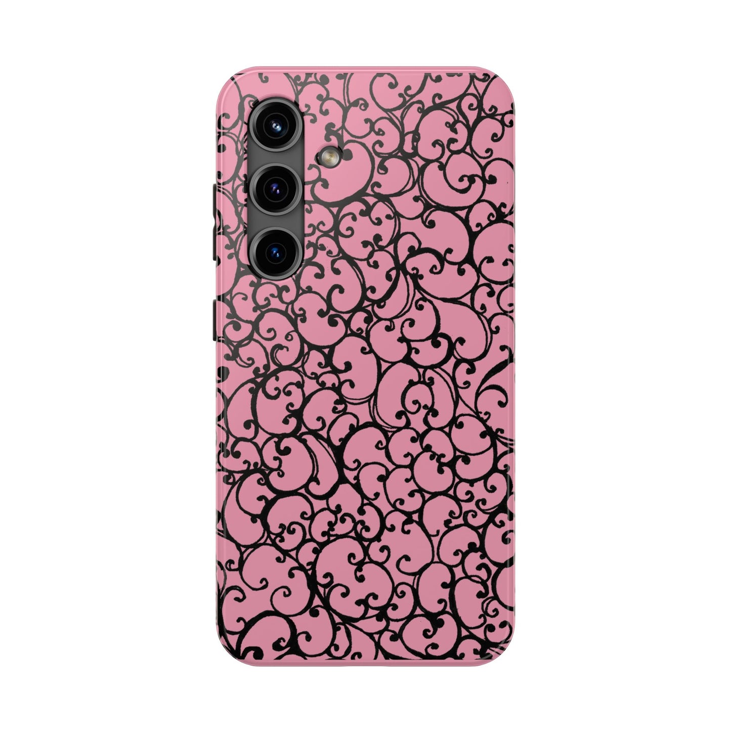 Scrollie Pink / Black Phone Case