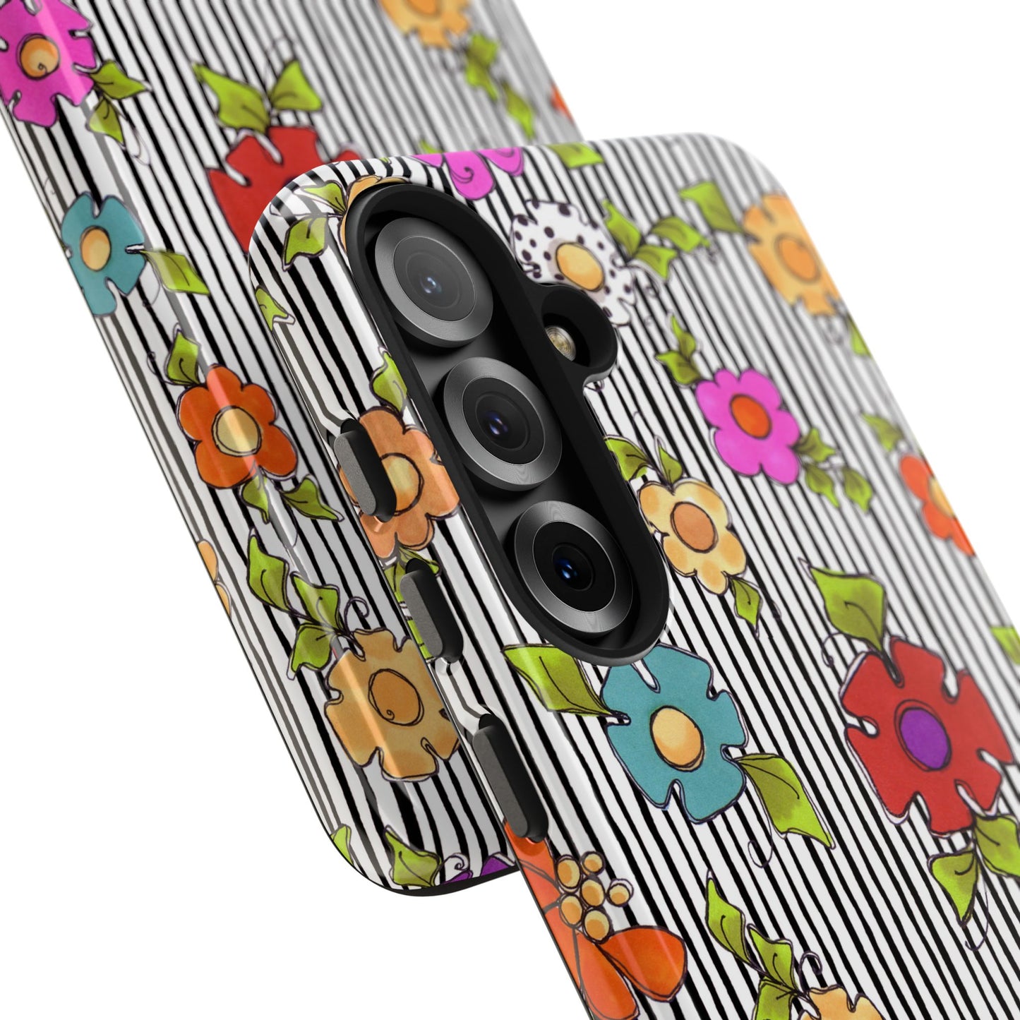 Dog Blooms White / Black Phone Case