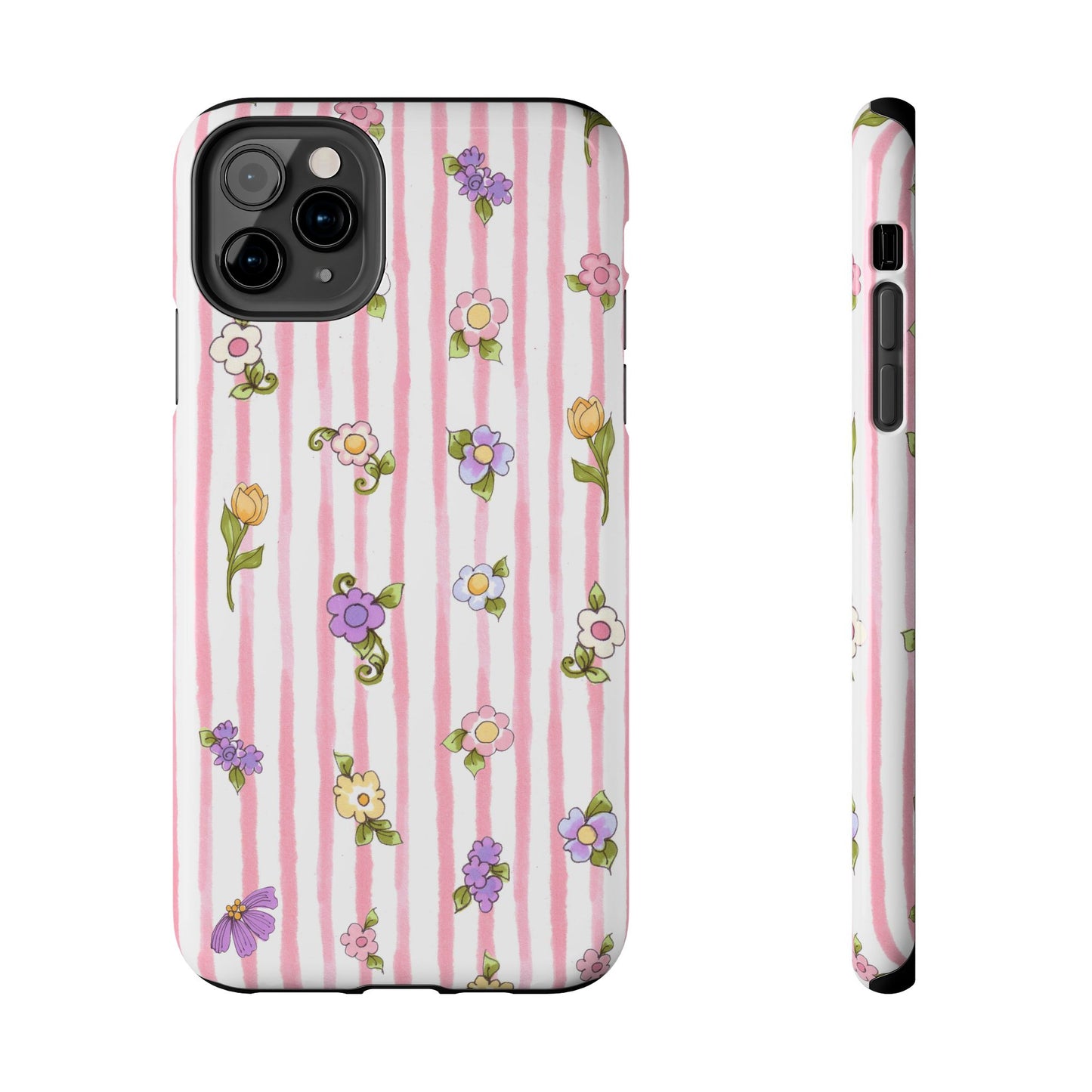 Pretty Posie Stripe Phone Case