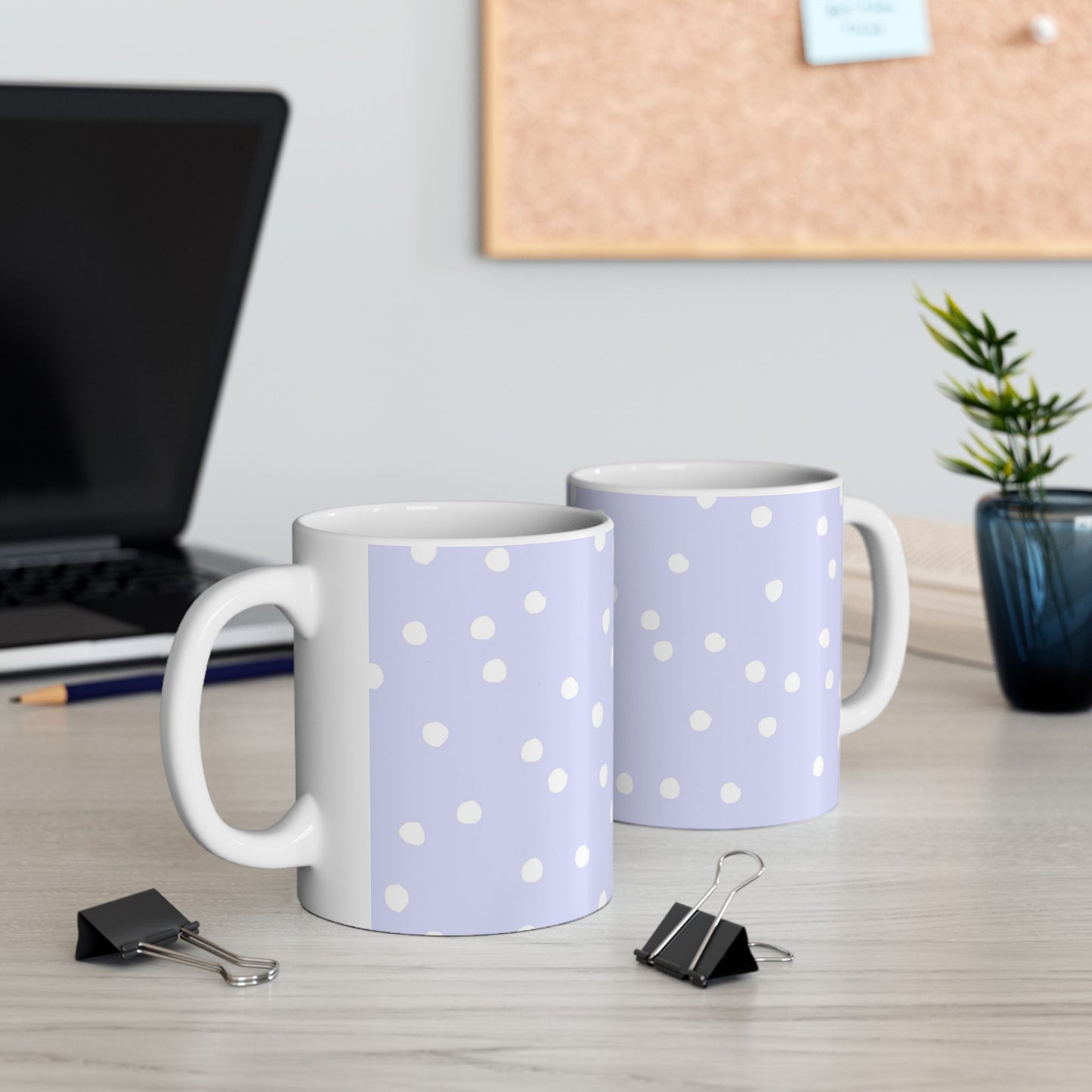 Space Dots Blue / White Cup