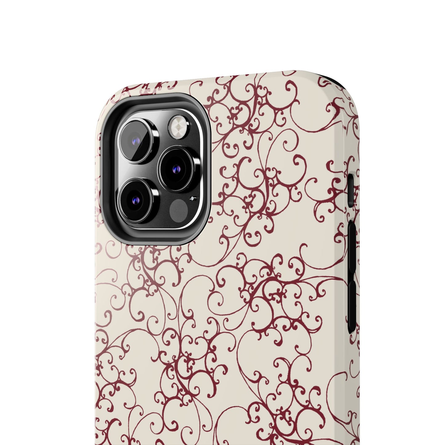 Elegant Scroll Ivory / Red Phone Case