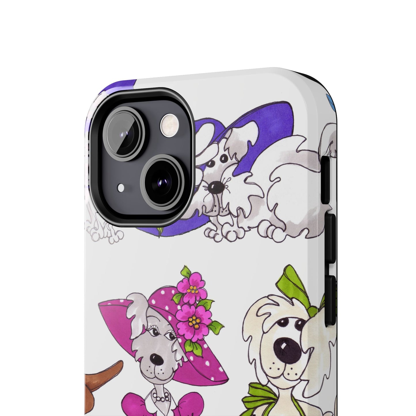 Fancy Dog Line Up White Phone Case