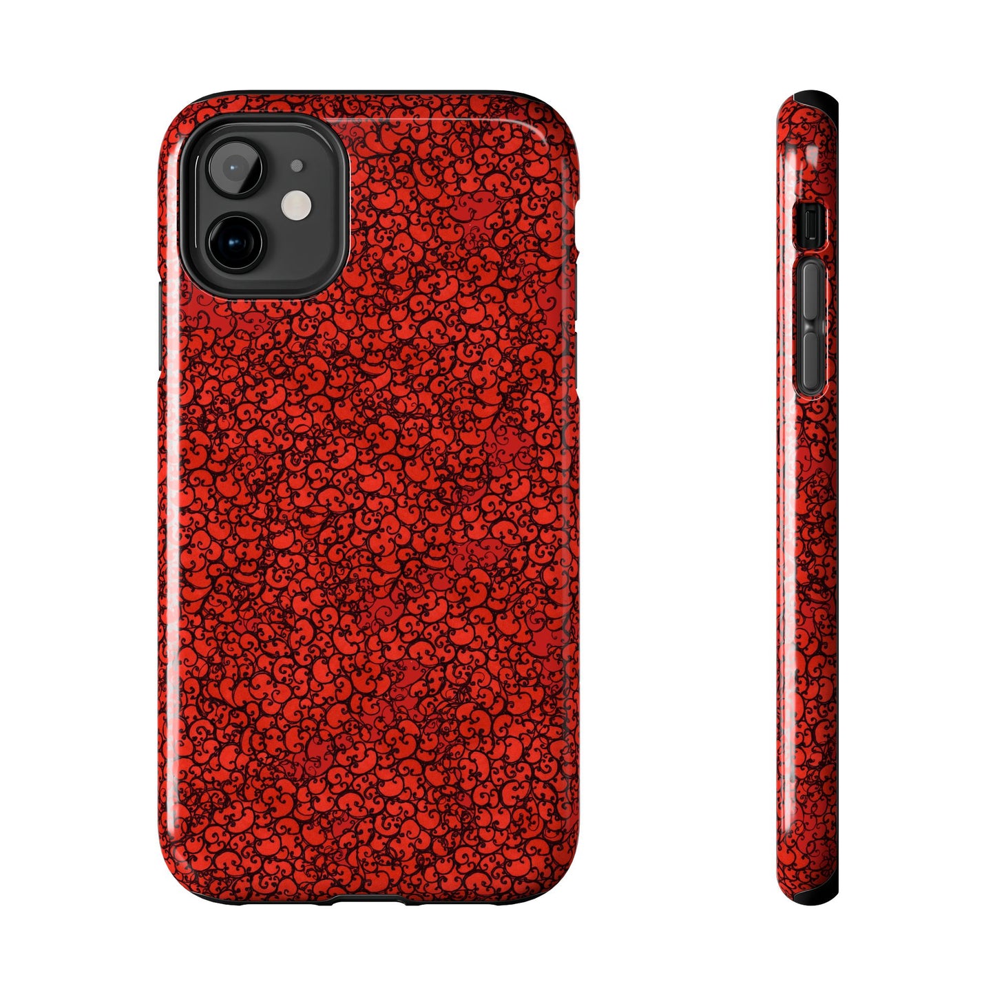 Scrollie Red / Black Phone Case