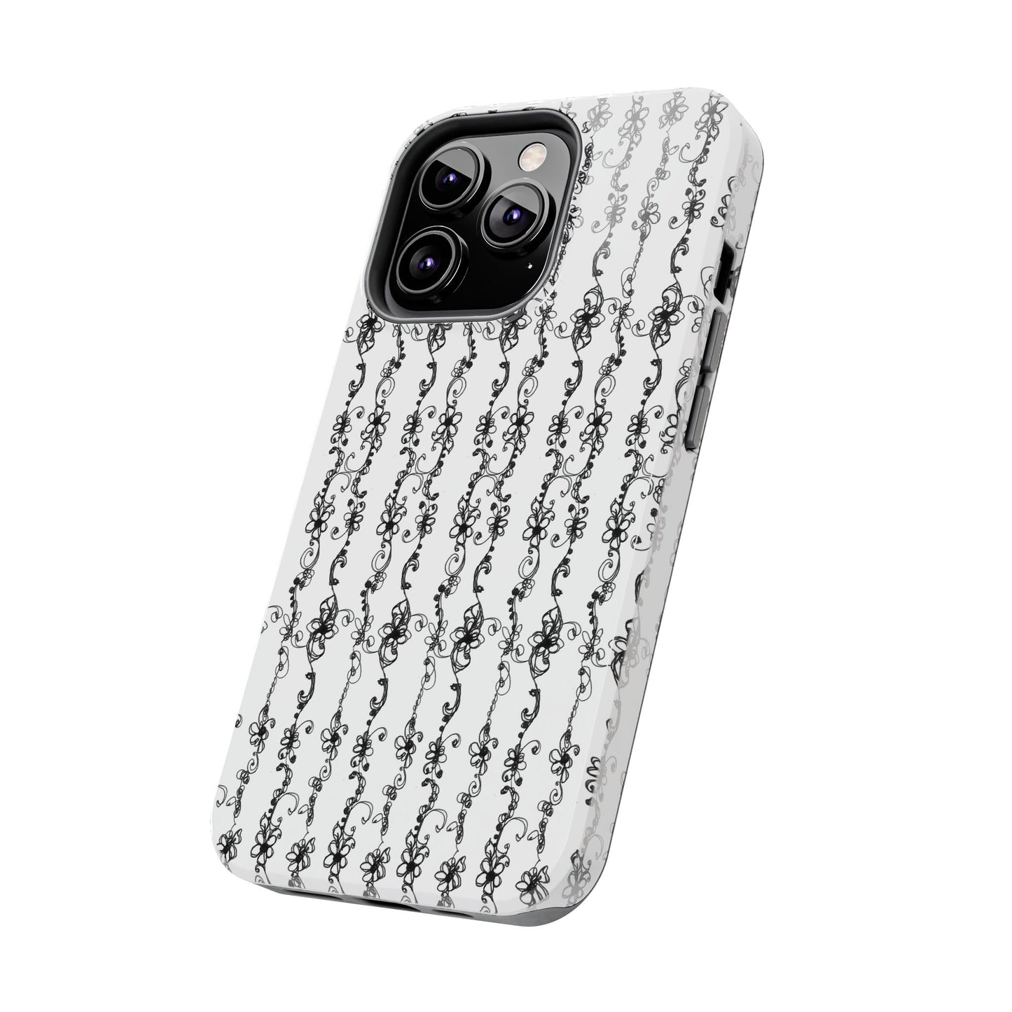 Flower Scroll Stripe Phone Case