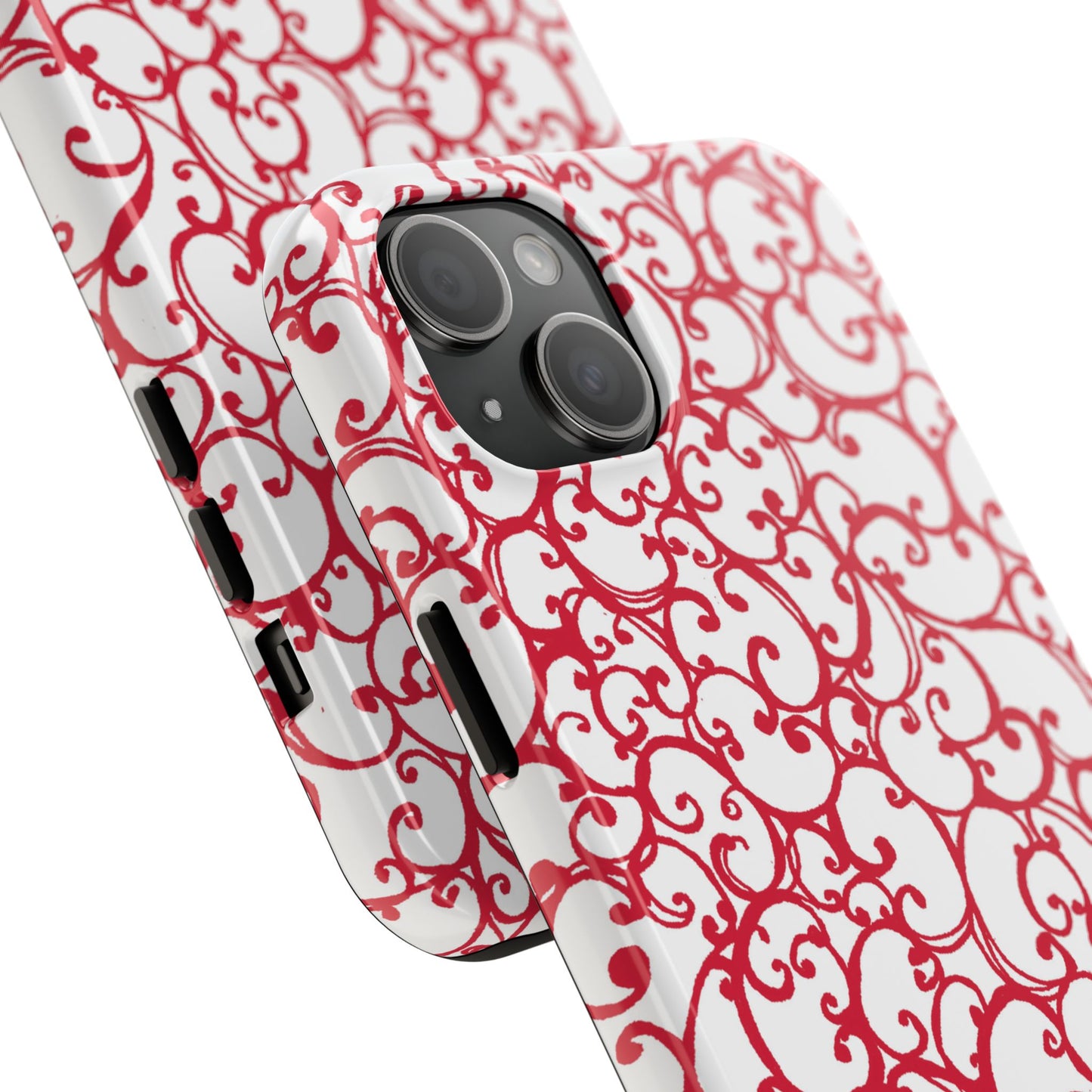 Scrollie White / Red Phone Case
