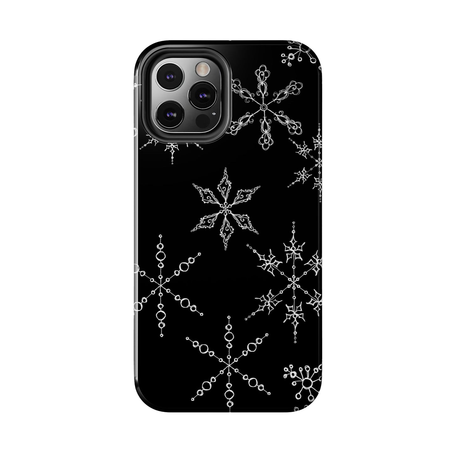 Snowflakes Black Phone Case