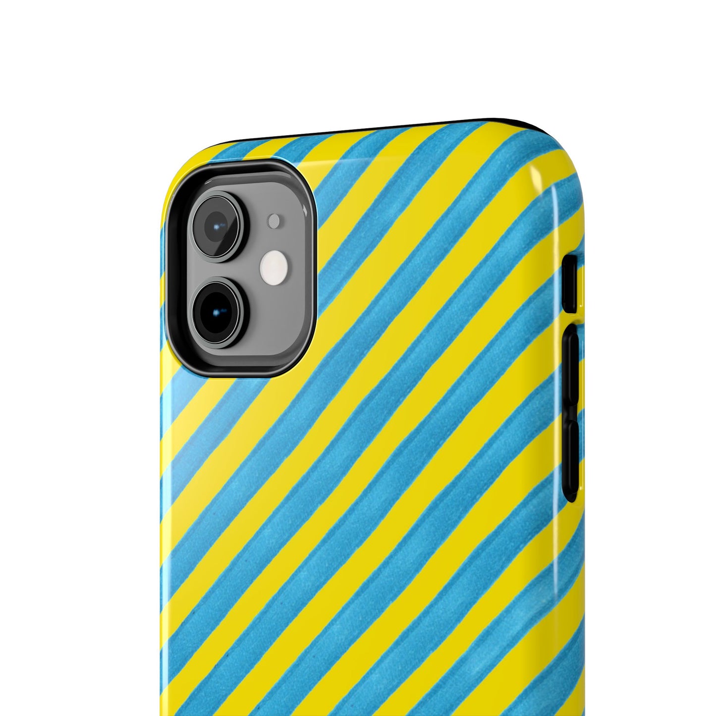 Bias Stripe Turquoise / Yellow Phone Case