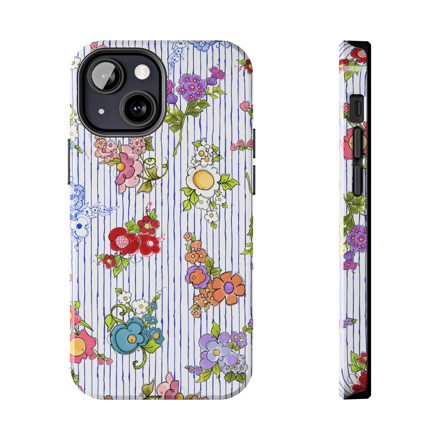 Mixed Bouquets Blue / White Phone Case