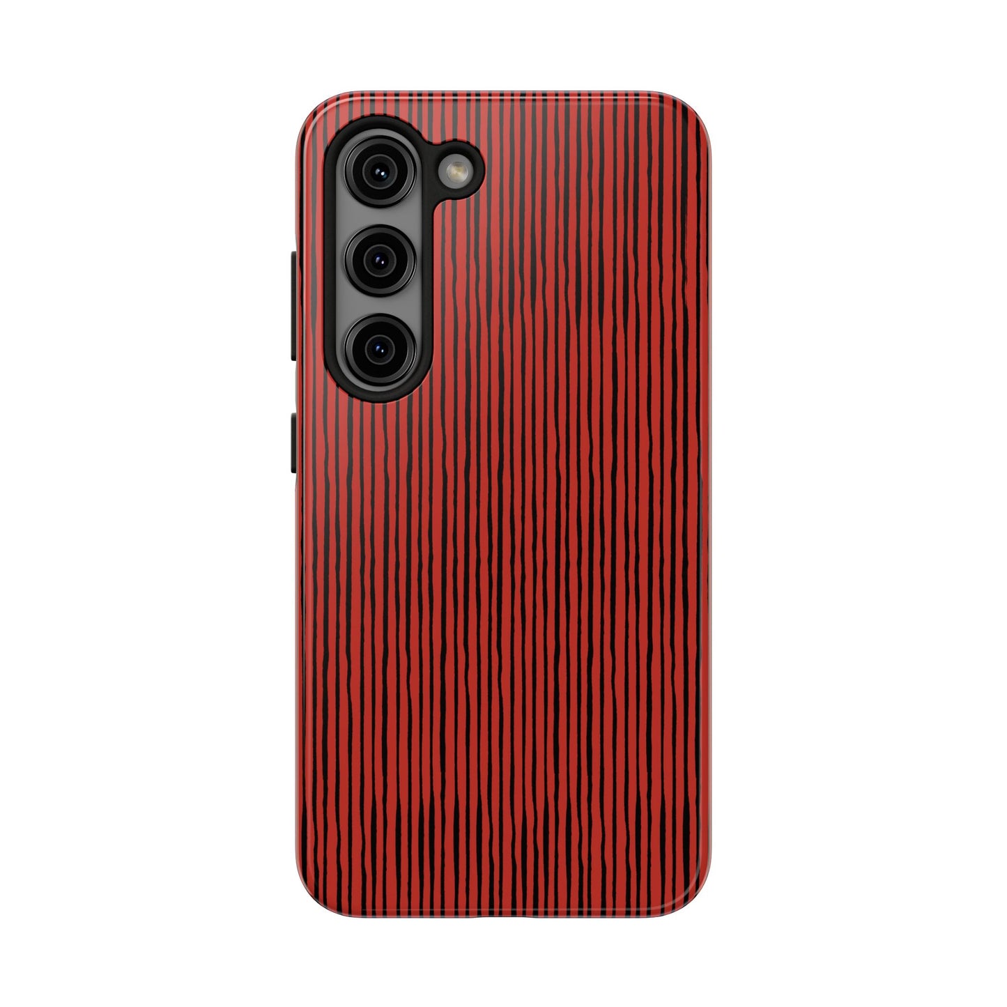 Quirky Bias Stripe Red / Black Phone Case