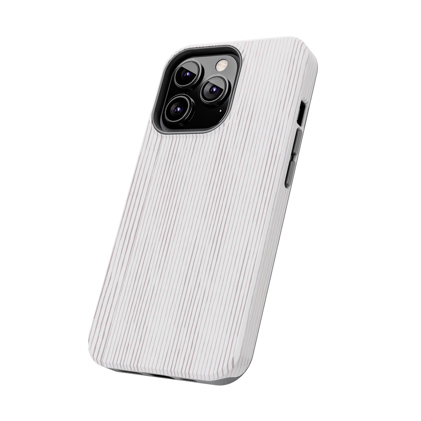 Happy Stripe White / Silver Phone Case