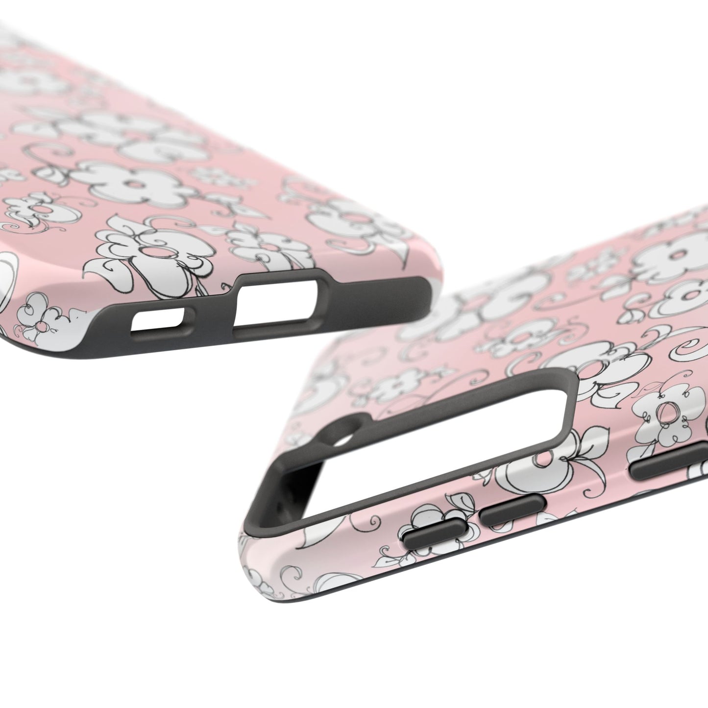 Lady Flowers Pink Sky Phone Case