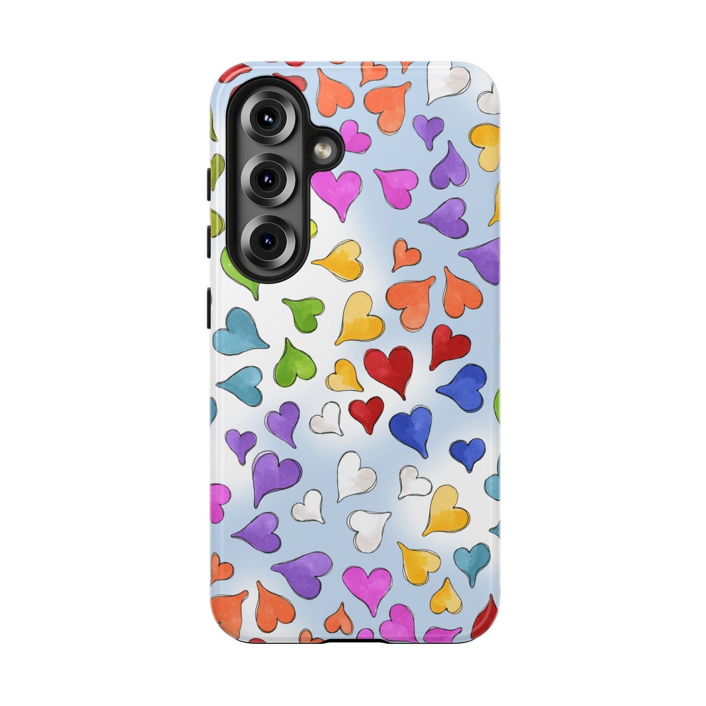 Happy Hearts Blue Sky Phone Case