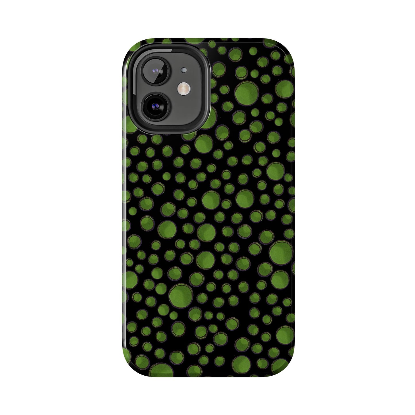 Dot Assortment Black / Green Phone Case