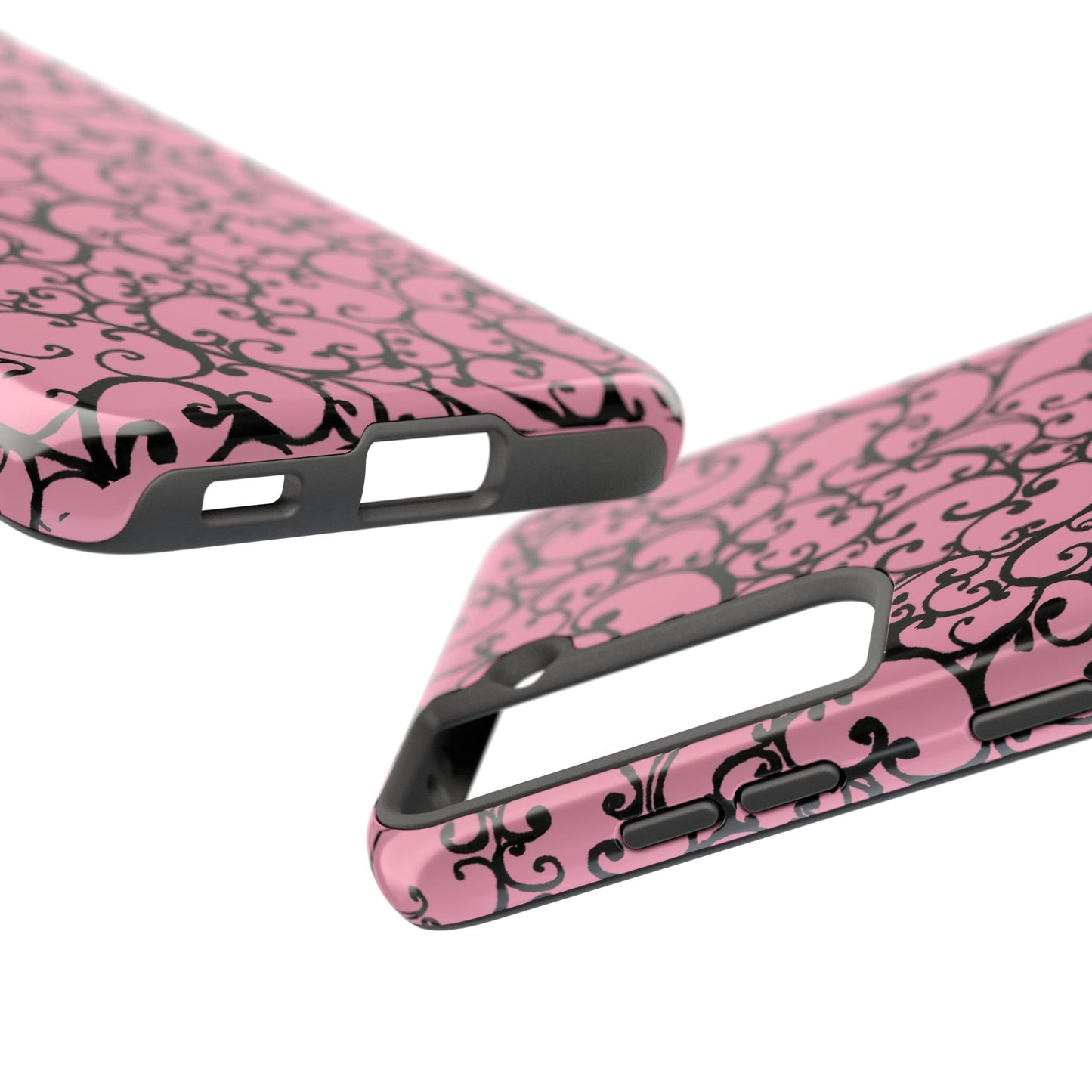 Scrollie Pink / Black Phone Case