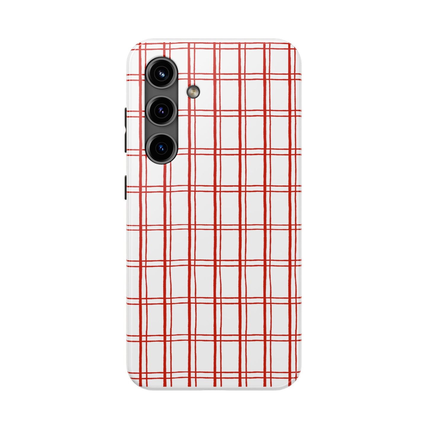 Little Plaid White / Red Phone Case