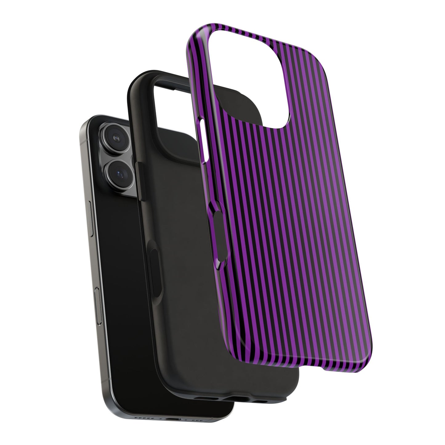 Stripe Purple / Black Phone Case