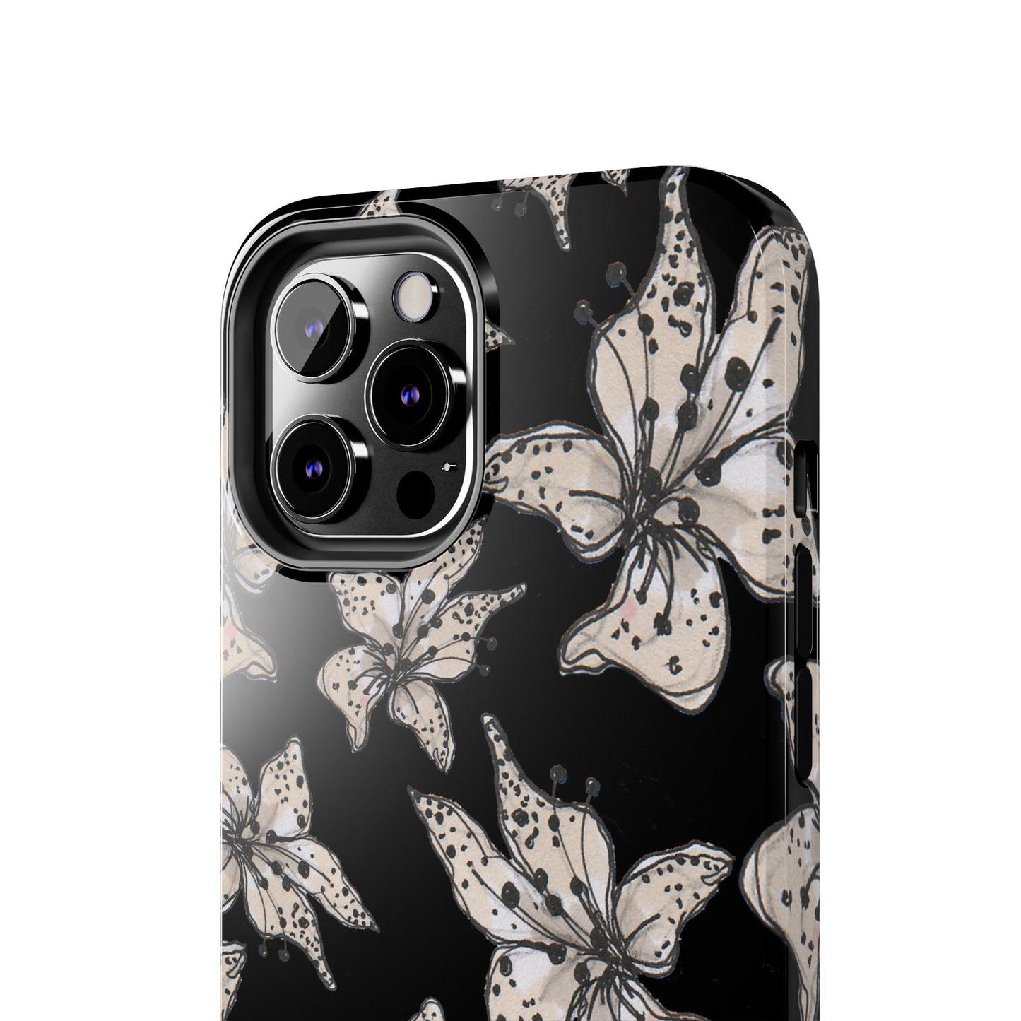 Spotted Lilies Black Phone Case