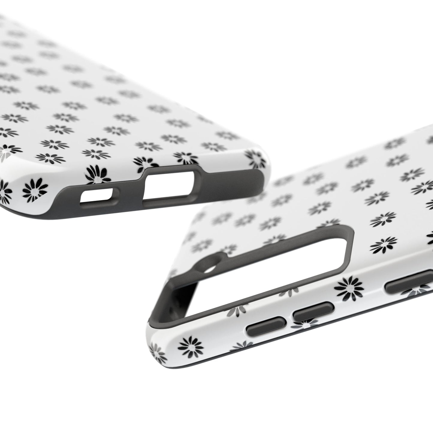 Daisy Dot White / Black Phone Case