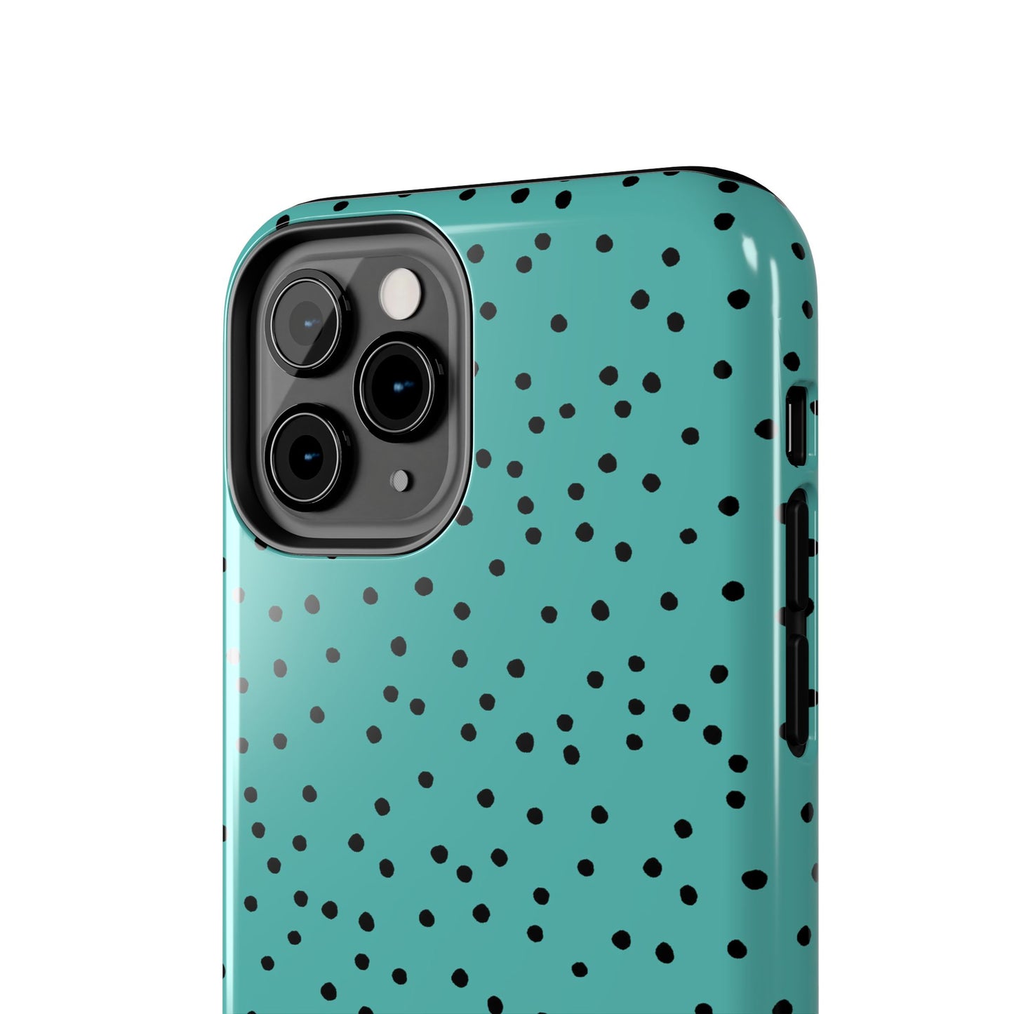 Dinky Dots Turquoise / Black Phone Case