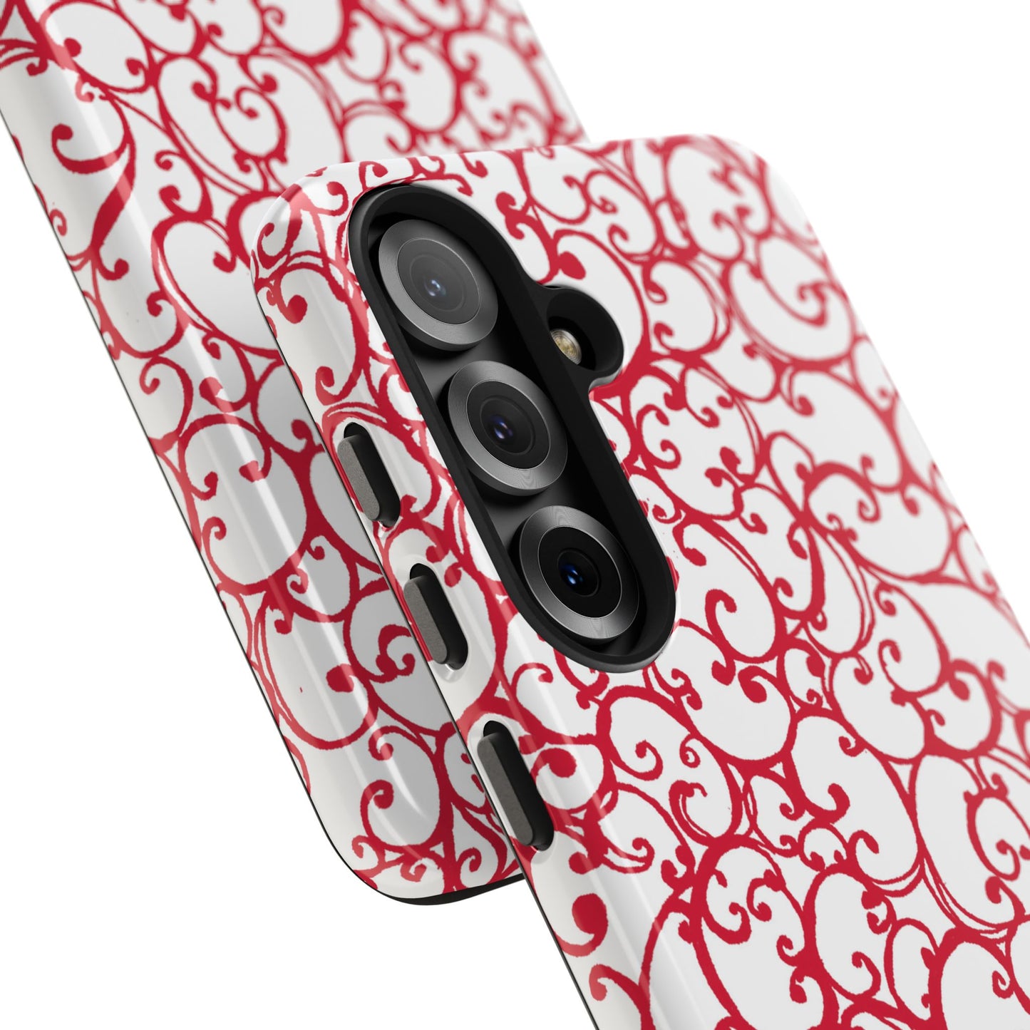Scrollie White / Red Phone Case
