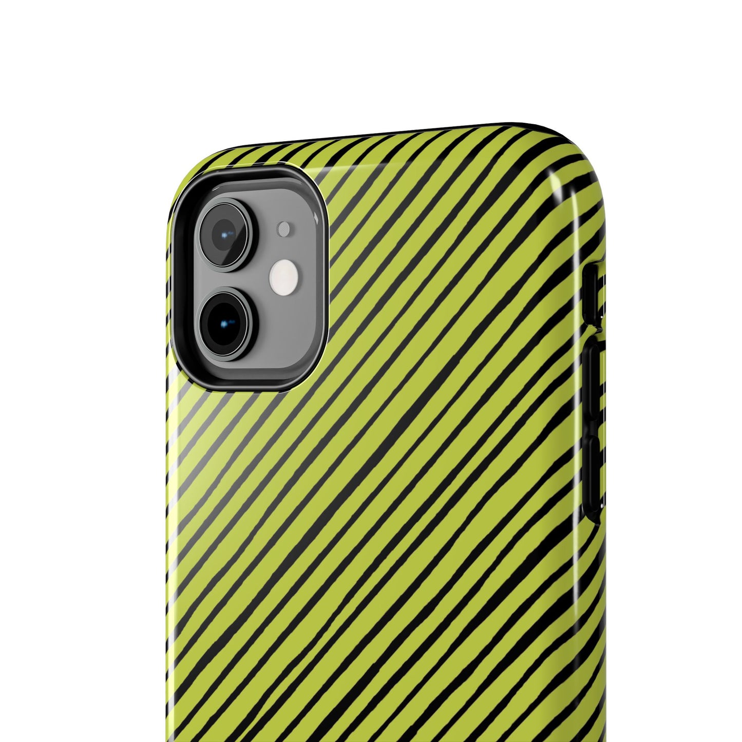 Quirky Bias Stripe Green / Black Phone Case