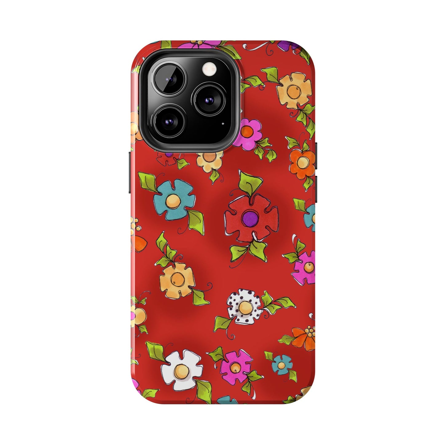 Happy Blooms Red Phone Case
