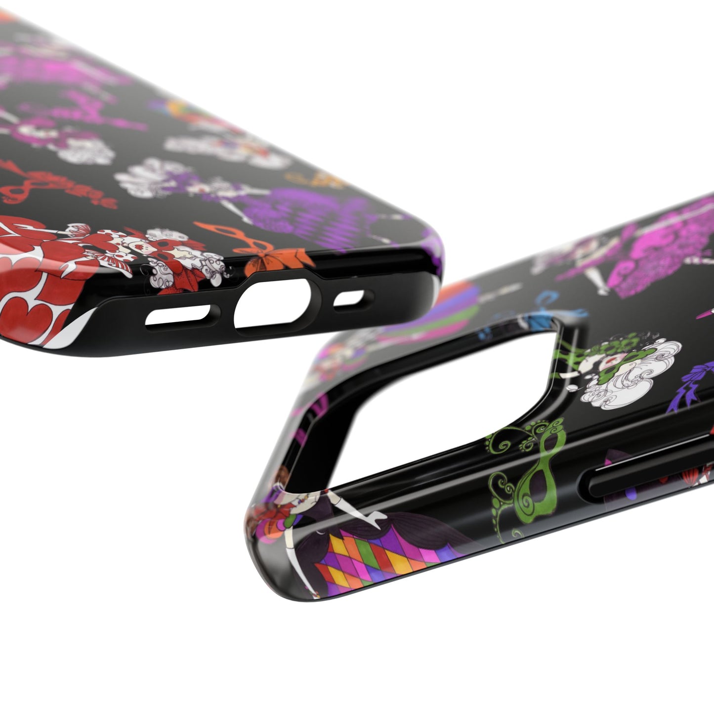 Tossed Masquerade Ladies Black Phone Case