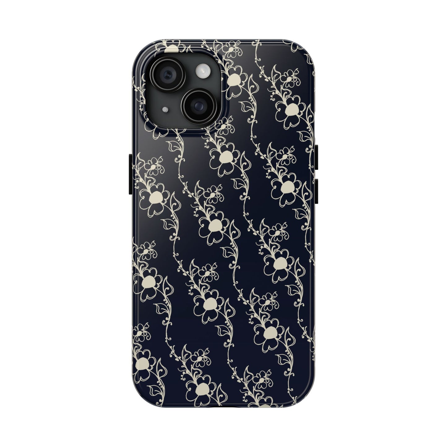 Diagonal Daisies Black / Ivory Phone Case