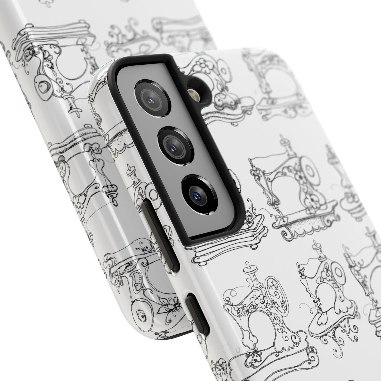 Sew Sew White / Black Phone Case