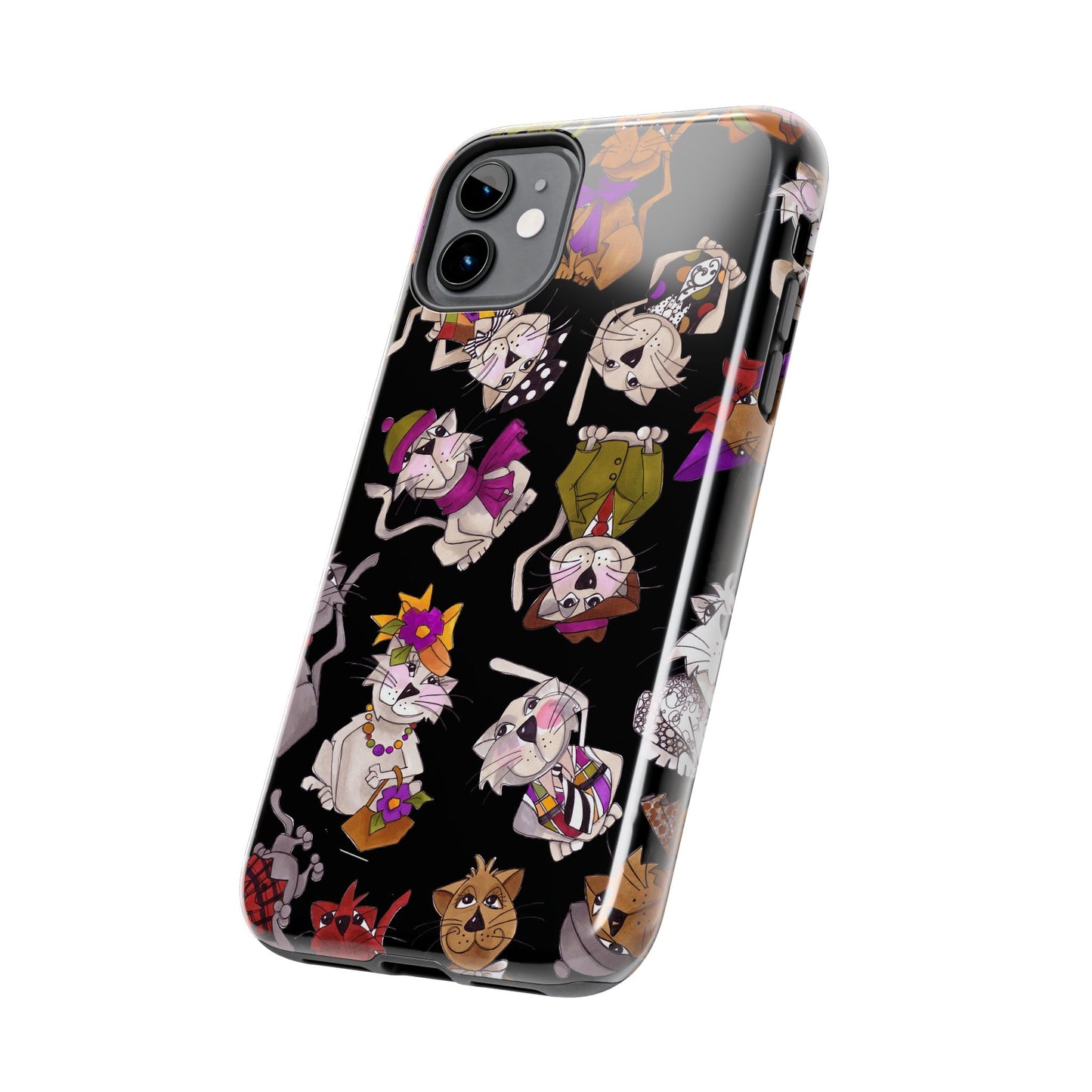 Spice Cats Tossed Black Phone Case