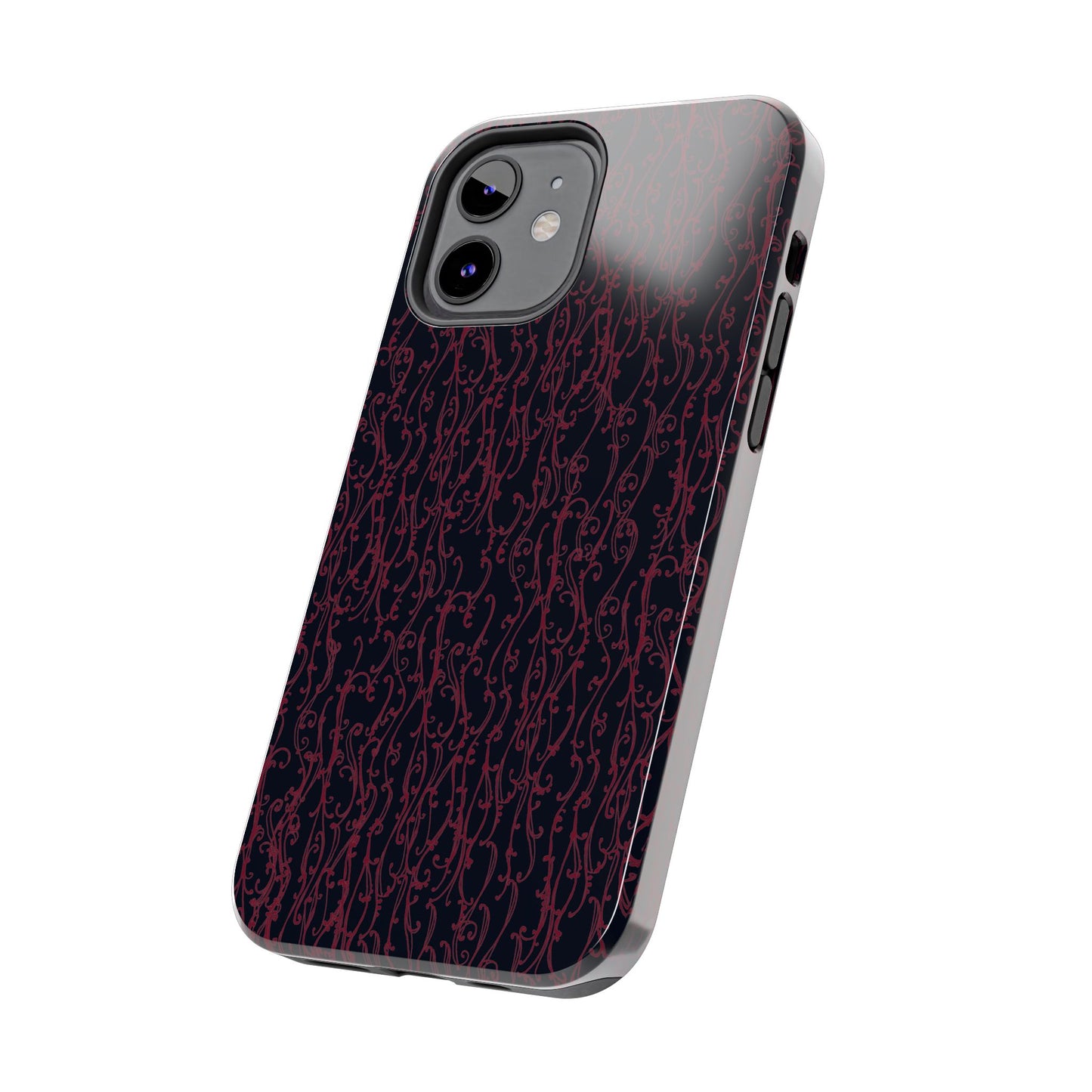 Swan Scroll Black / Red Phone Case