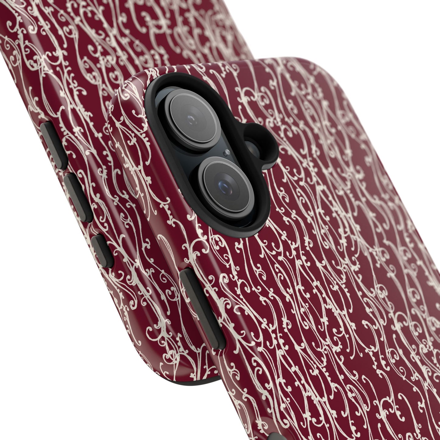 Swan Scroll Red / White Phone Case