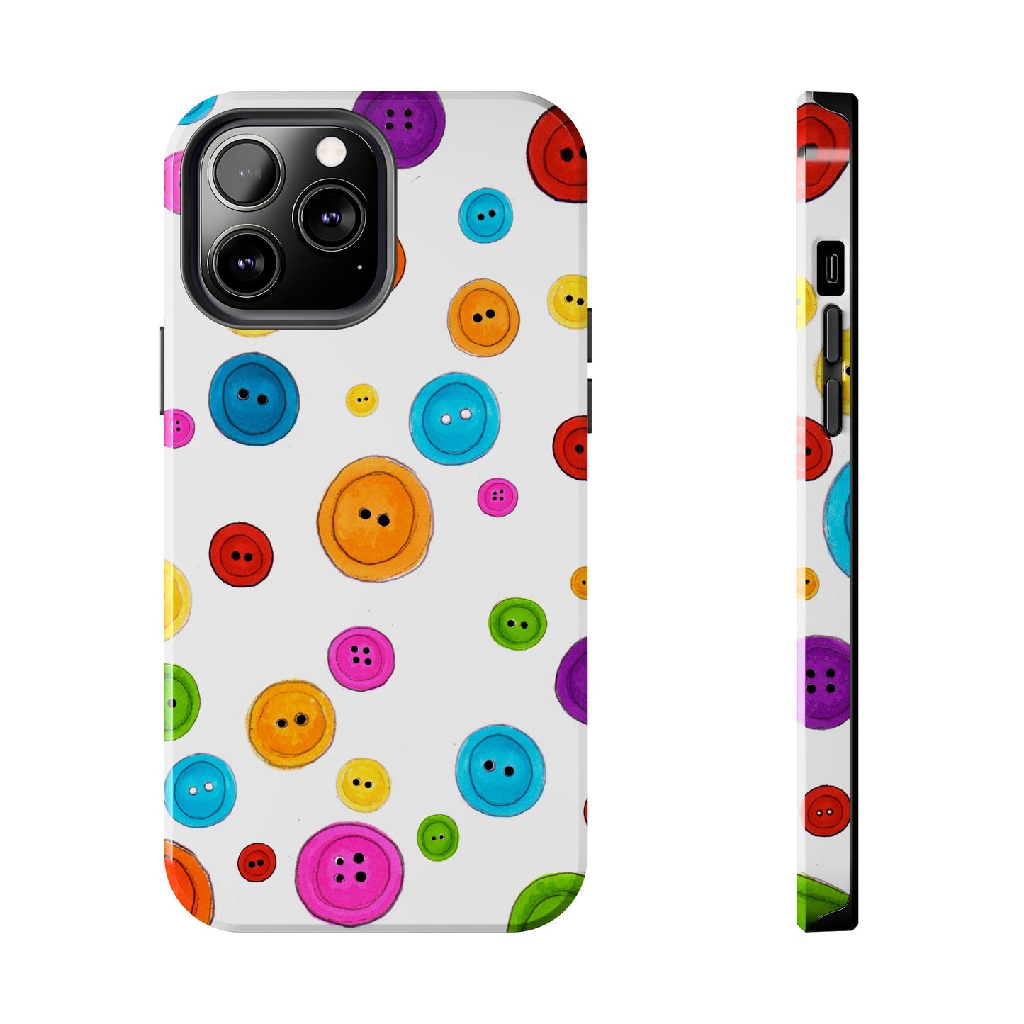 Button Dots White Phone Case