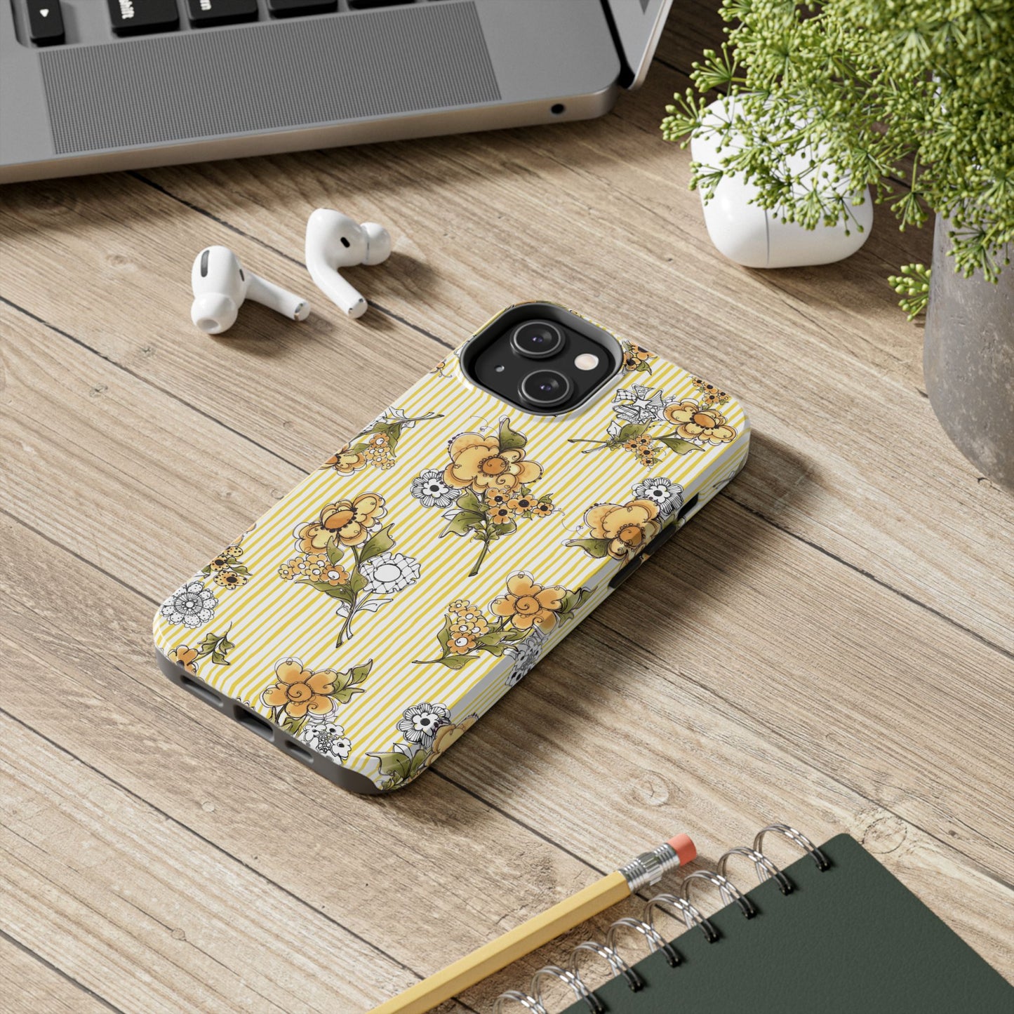 Bee Floral White / Yellow Phone Case