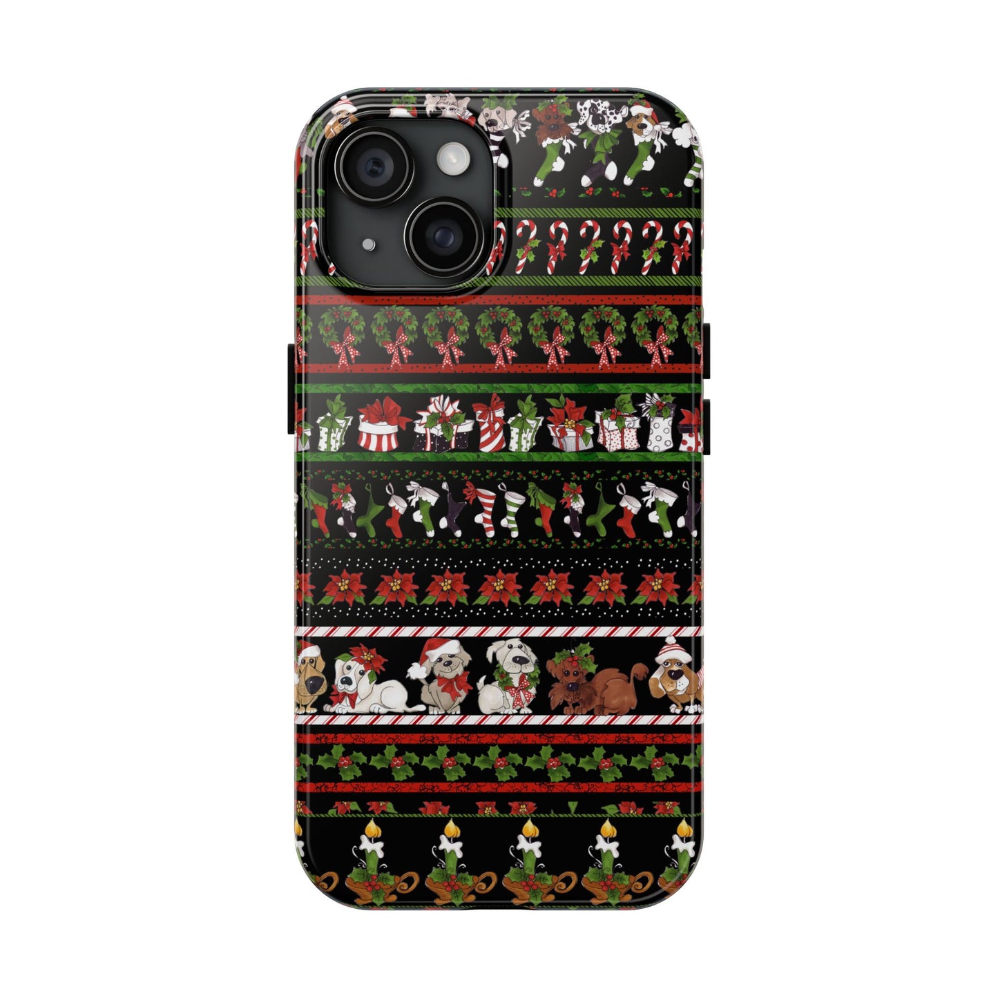 Holiday Borders Black Phone Case