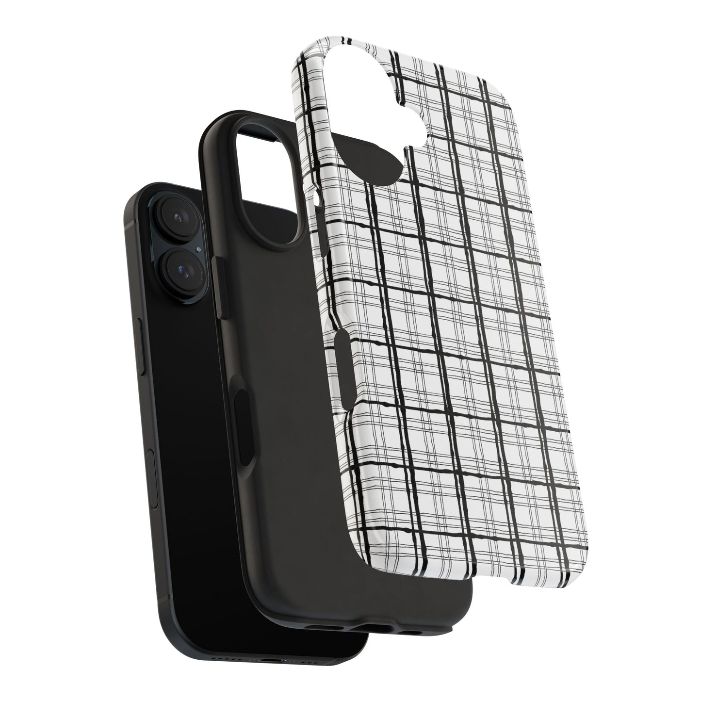 Sophistiplaid White / Black Phone Case