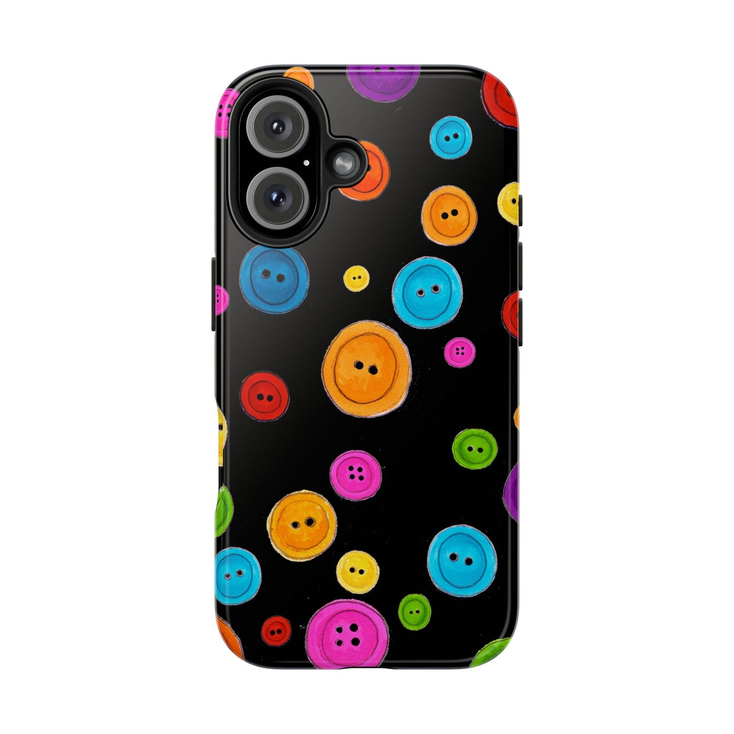 Button Dots Black Phone Case