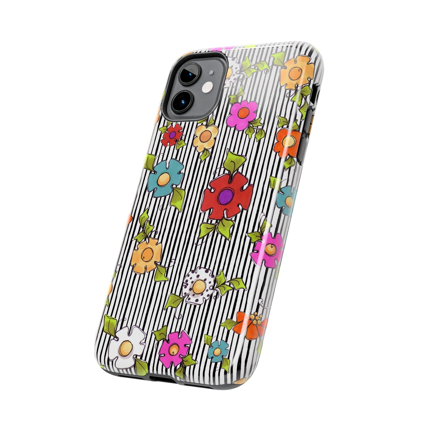 Dog Blooms White / Black Phone Case