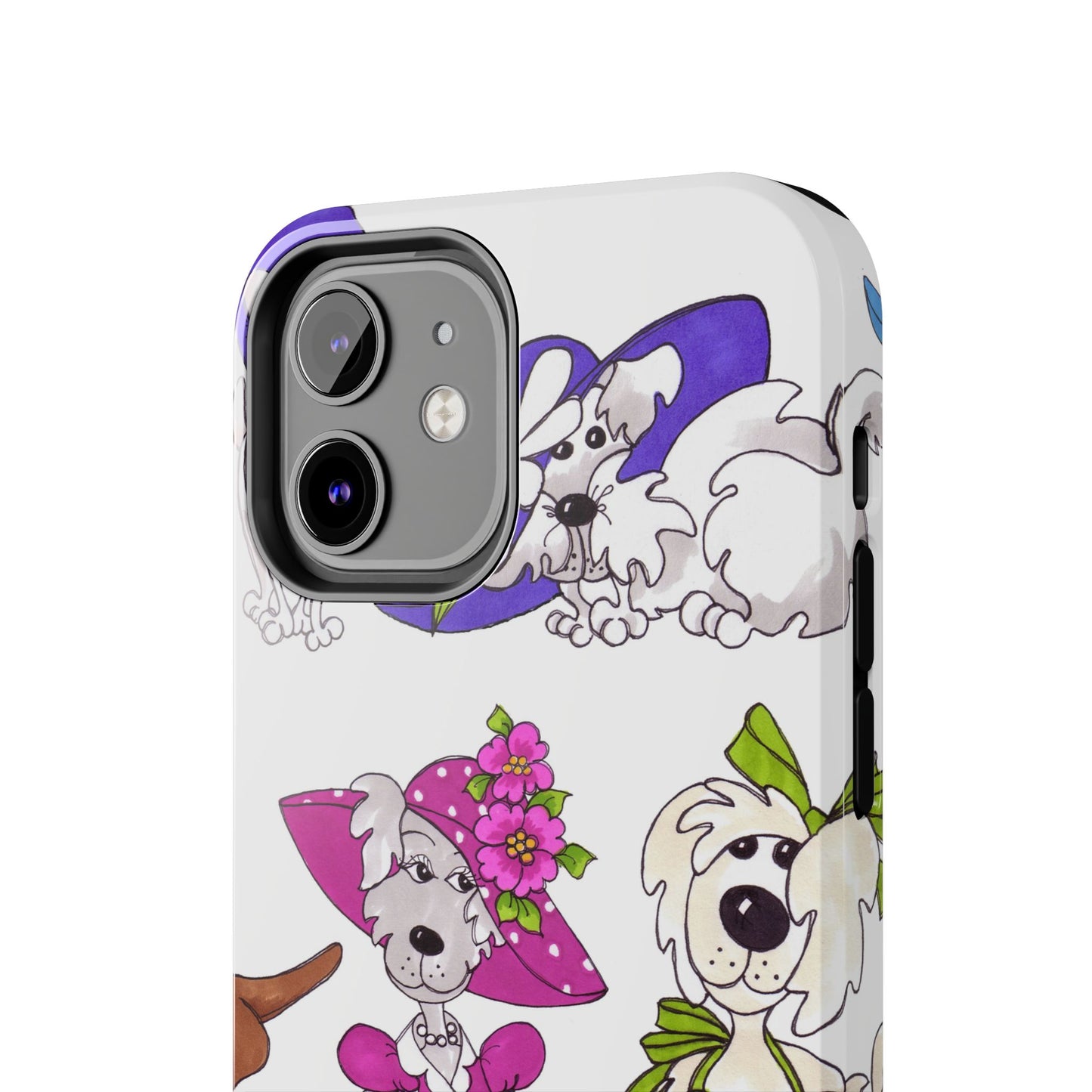 Fancy Dog Line Up White Phone Case