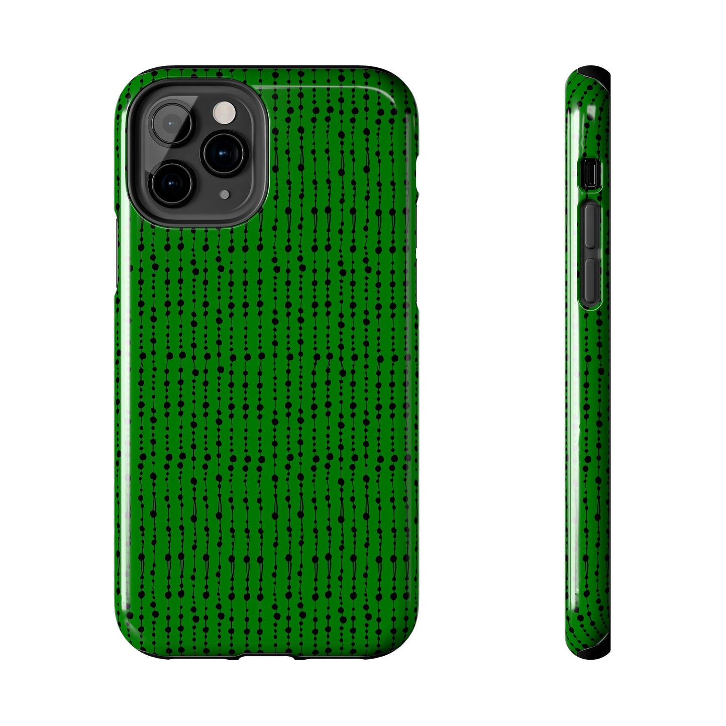 Beaded Curtain Green / Black Phone Case
